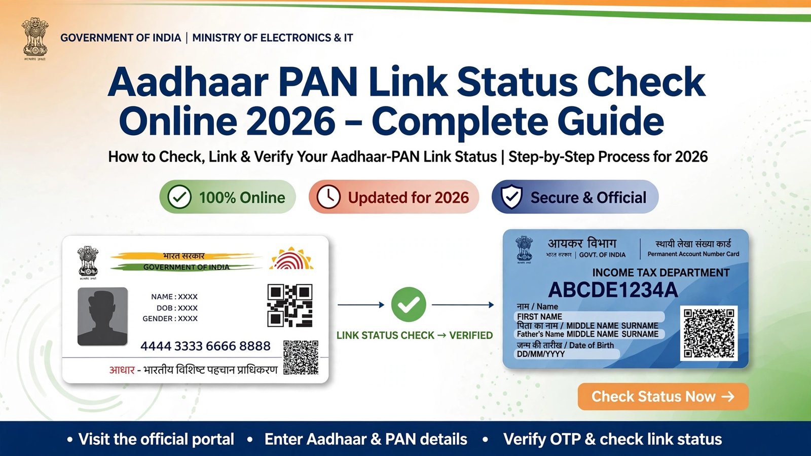 Aadhaar PAN Link Status Check Online 2026 – Complete Guide
